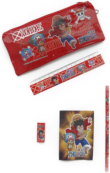 Amazon ワンピース ５点文具セット 赤 おどうぐばこ 文房具 オフィス用品