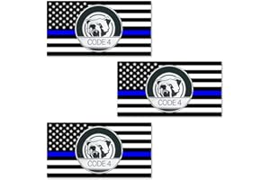 GENERIC 3PCS Thin Blue line Sticker Code 4, American Flag Thin Blue Line Car Decal, Police Support Stickers, American Flag Thin Blue Line Decal, for Cars Trucks Window Laptop