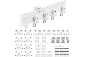 Flexible Ceiling Curtain Track | 3 Meters Curved Curtain Rail with Mute Rollers | Bendable Mount for Shower/Bay Window/RV Cur