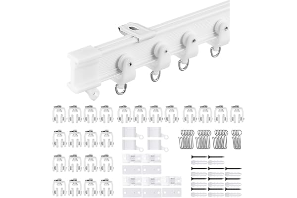 Flexible Ceiling Curtain Track | 3 Meters Curved Curtain Rail with Mute Rollers | Bendable Mount for Shower/Bay Window/RV Cur