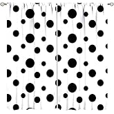DDCBNS Modern Minimalist Curtains,Classic Black White Polka Dots Abstract Window Treatments Graffiti Art D&eacute;cor Drapes for Living Room Bedroom Caf&eacute; Office,2 Panels Set,Total Size 42 x 45 Inch