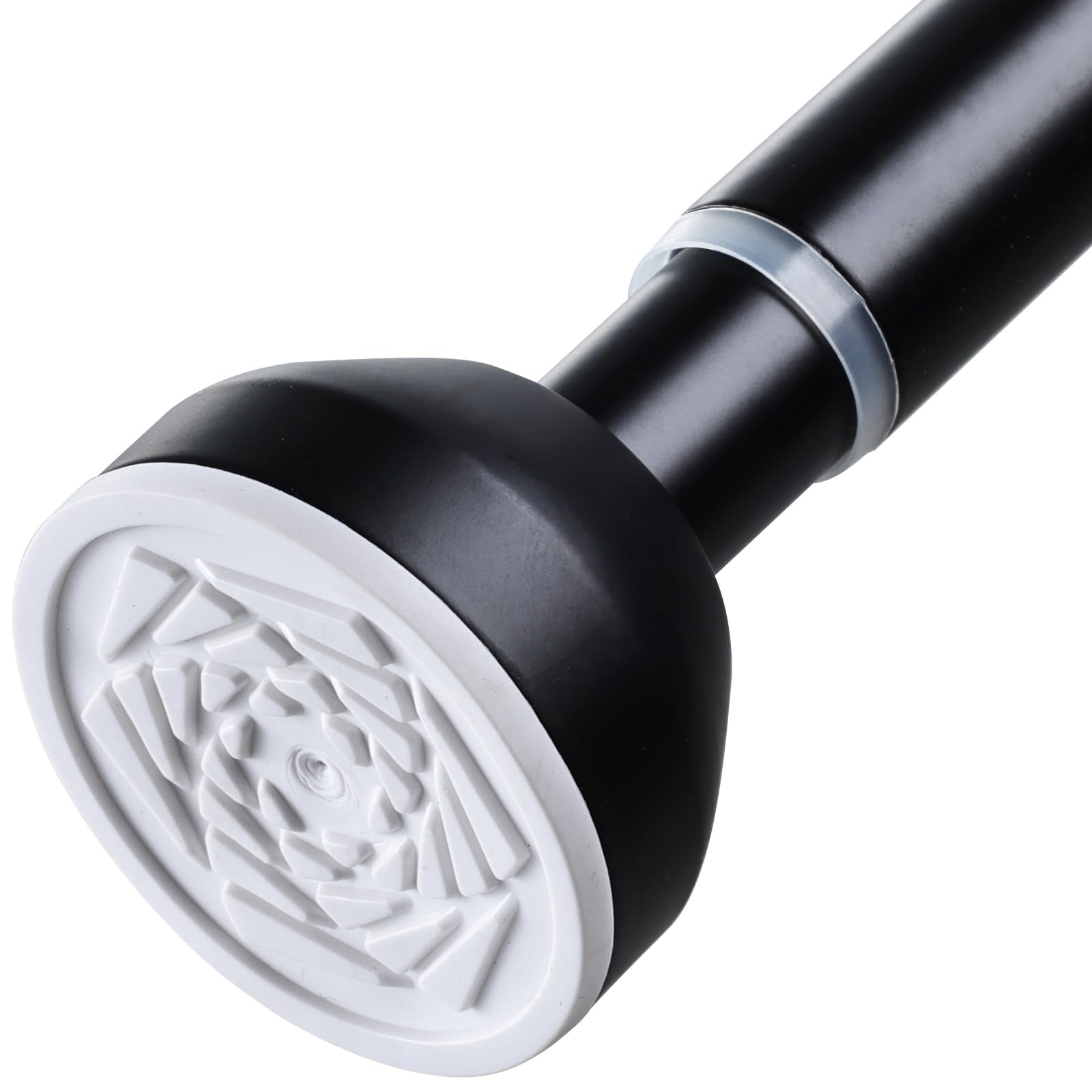 Shower Curtain Pole 121-210cm Stainless Steel Shower Curtain Rod Tension Rod for Curtains No Drill Extendable Curtain Poles Shower Curtain Rail for Bathroom Bedroom Kitchen Wardrobe, Black