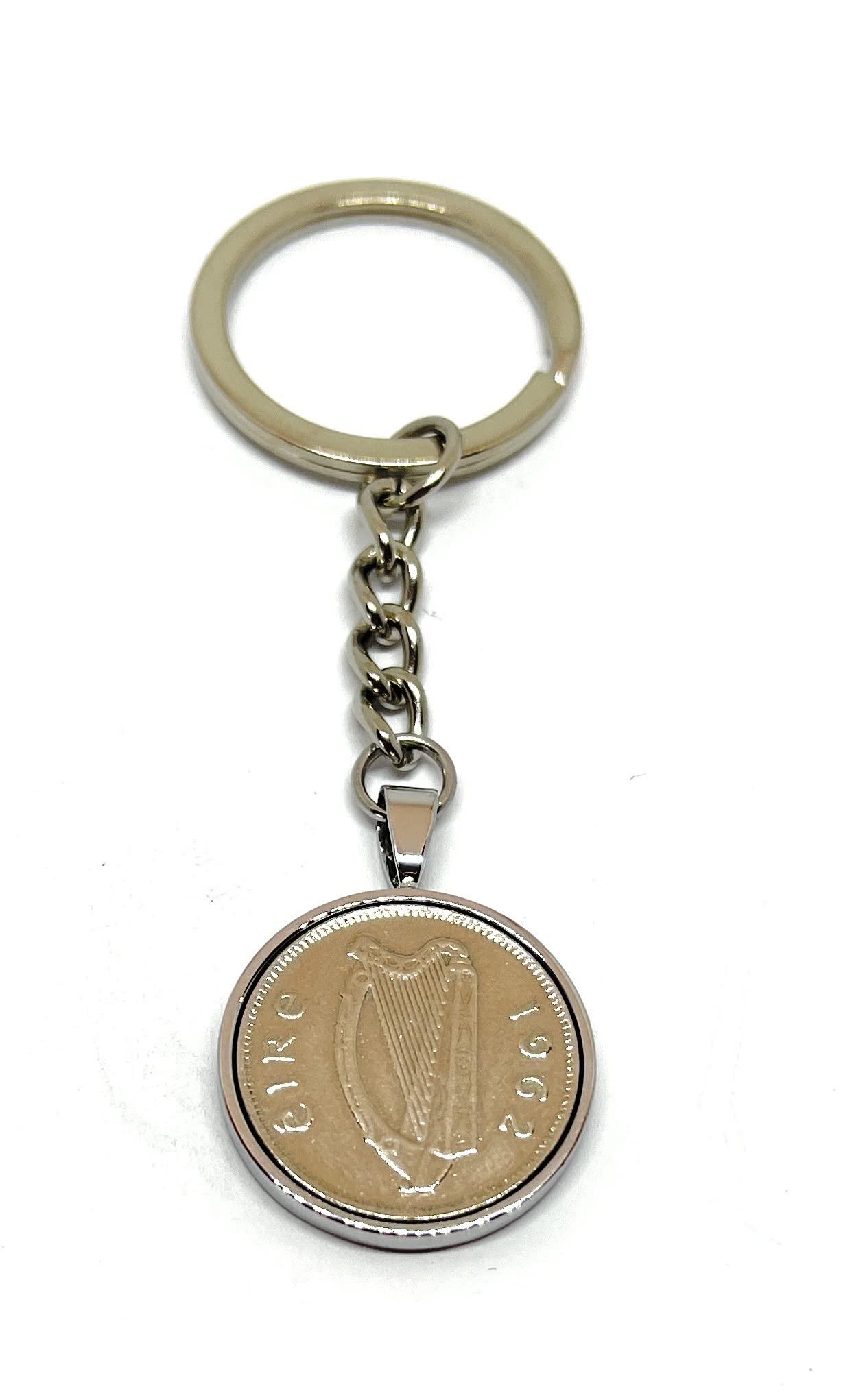 1962 64th Birthday Irish Sixpence Keyring Mum, Dad, Brother, Sister- 64th Coin Keyring, Sixpence Coin, 64th Anniversary SLV