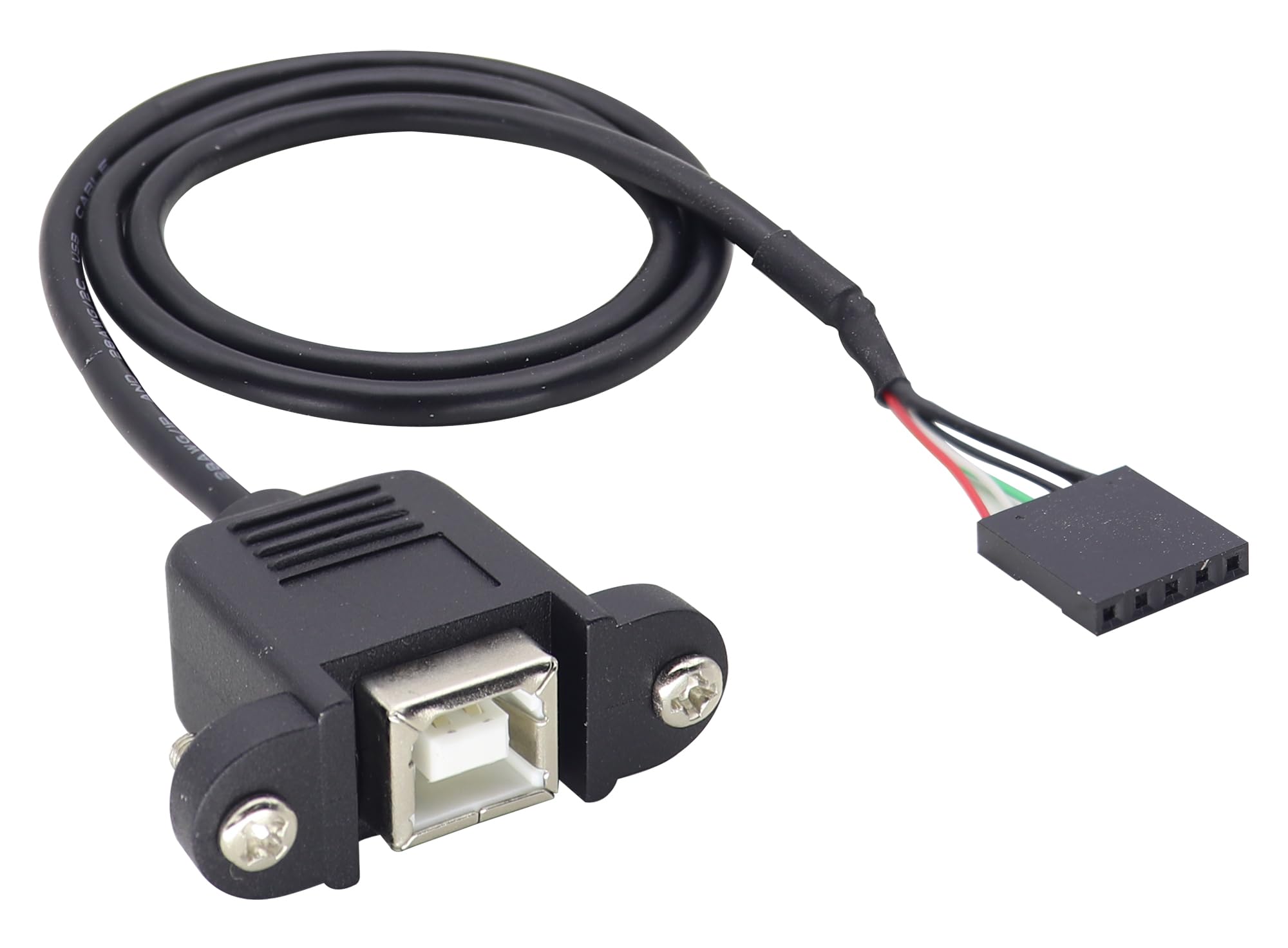 zdyCGTime Panel Mount USB Cable USB B to 10 pin Female Dupont Motherboard Header Cable F/F -50cm