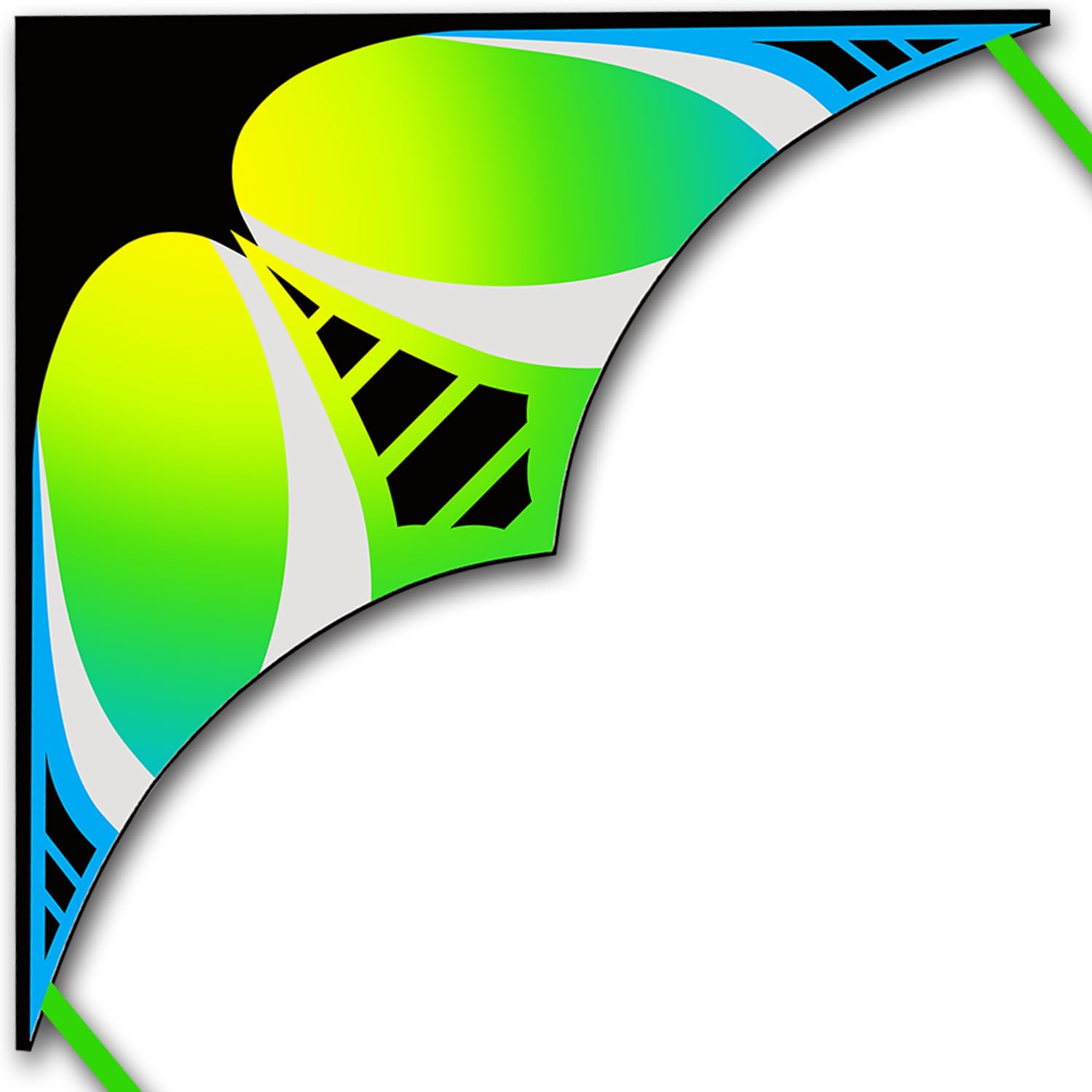 HONBO Large Kites for Adults, Beginner Kite for Kids Easy to Fly, The Easiest Single Line Beach Kite, with 300ft String,Handle(Green)