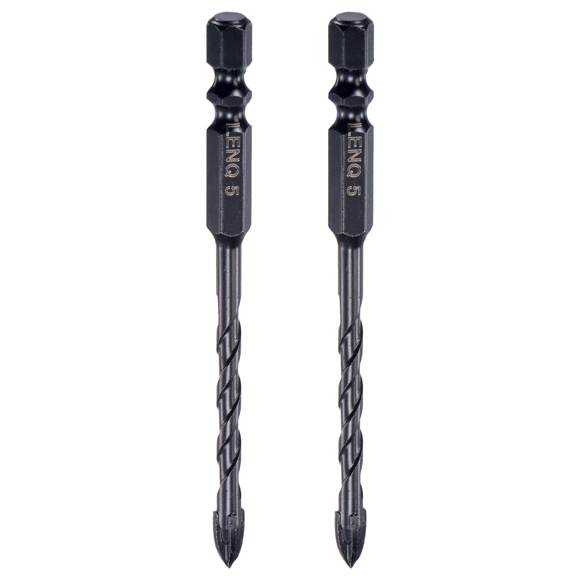 sourcing map 2 Pcs Glass Concrete Drill Bit,Masonry Drill Bits Set Carbide Tip for Glass, Brick, Tile, Concrete, Plastic and Wood with size 5mm