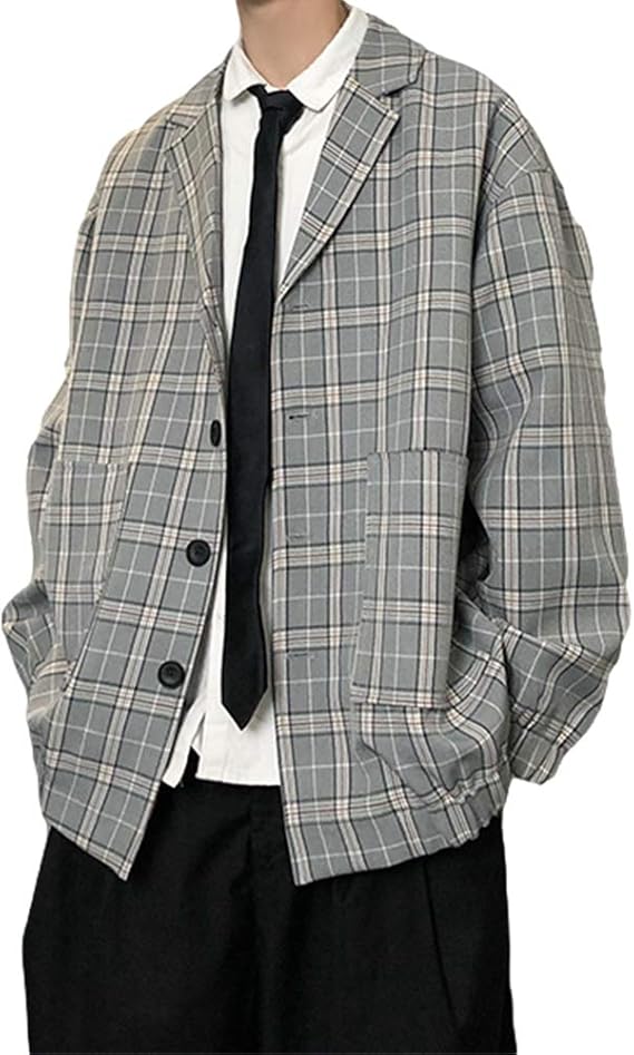 Amazon Yacoresya テーラードジャケット メンズ チェック柄 長袖シャツ カジュアル 秋 春 ショート丈 スーツジャケット チェックジャケット ゆったり お洒落アウター S 2xl 2カラー コート ジャケット 通販