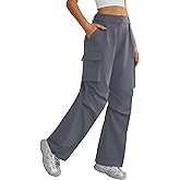 DLOODA Women’s Hiking Pants Wide Leg Cargo Pants Quick Dry Lightweight Water-Resistant Travel Casual Trousers with 4 Pockets