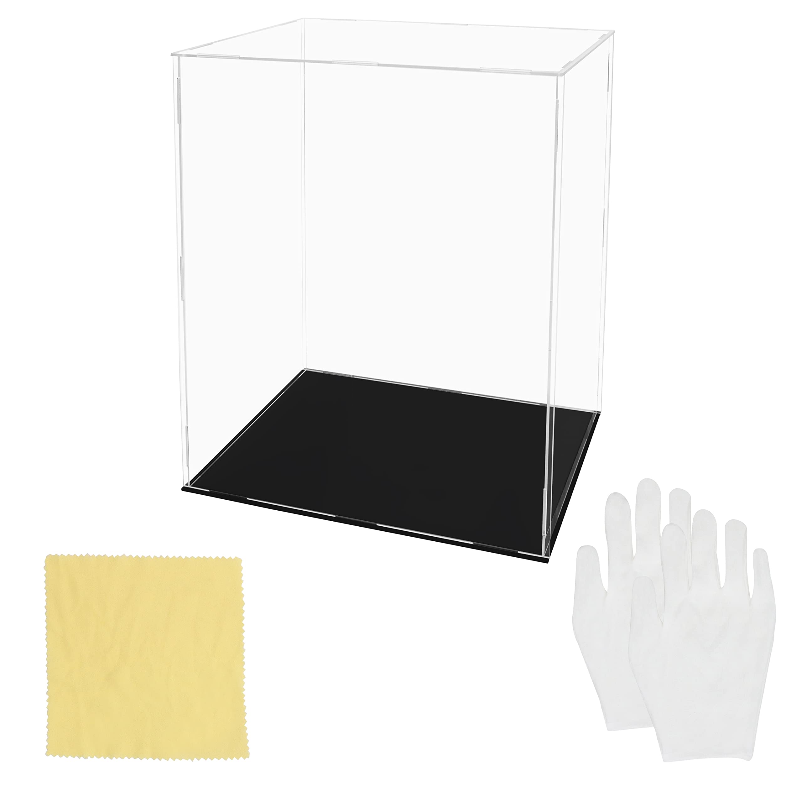 Belle Vous Clear Acrylic Showcase Display Case Stand Set - 25 x 20 x 30cm / 10 x 8 x 12 inches - Large Dustproof Box for Action Figures, Toys, Minifigures, Collectibles & Models