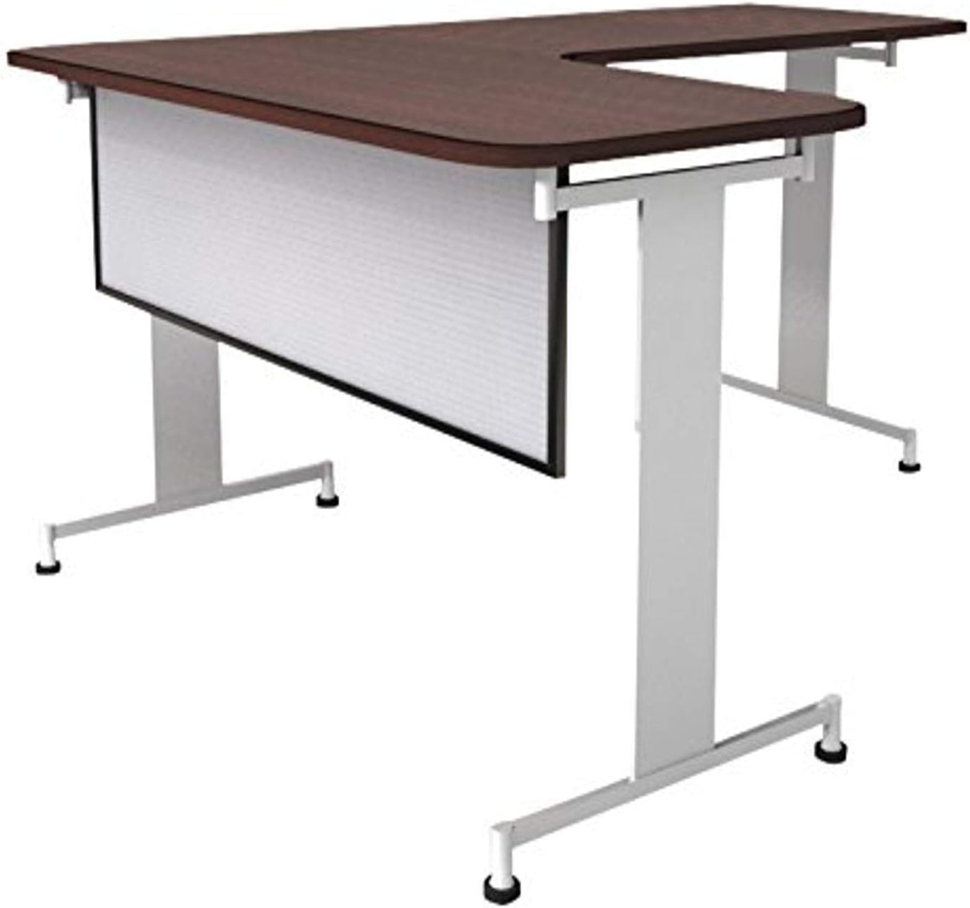 Obex 24" Polycarbonate Desk and Table Mounted Modesty Panel, White, 24" x 66"