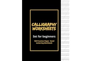 Calligraphy set for beginners: 120 sheet calligraphy practice paper hand lettering workbook , 8.5 x 11 inches