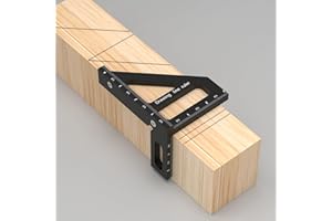 HEAVY FOG MOUNTAIN HFM 3D Multi-Angle Woodworking Square Measuring Ruler,45/90 Degree Aluminum Alloy Measuring Protractor High Precision Layout Measuring Tool for Engineer Carpenter-Black