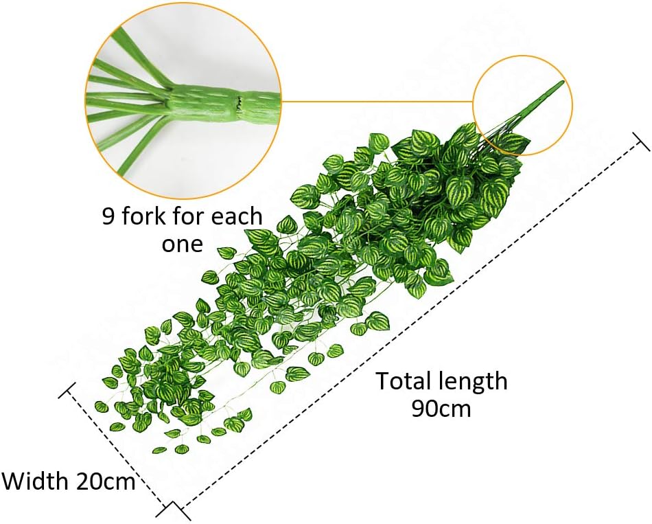 Ousuga Artificial Ivy Garland,2PCS Ivy Garland Fake Vine Greenery Leaves Fake Plants Hanging Vine Plant for Home Kitchen Garden Office Wedding Wall Decoration Indoor Outdoor - Image 3