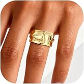 HUASAI Gold Thumb Rings for Women Chunky Gold Statement Rings Stackable Jewelry Accessories Christmas Gifts for Her Trendy