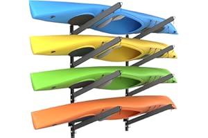 BTRAM 4 Levels Kayak Storage Rack, Heavy Duty Freestanding Sup Storage Stand for Outdoor Use, Storage Rack for Kayaks, SUPs, Canoe and Paddleboard,…