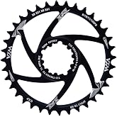 YBEKI Narrow-Wide Chainring 30T-38T - CNC 7075-T6 Aluminum MTB Chainwheel for SRAM GXP/XX1/X01 (3mm/6mm Offset) | Eagle Tooth Design | Ultra-Light 60-80g | Hard Anodized Black