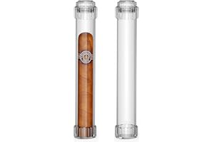 FANKAI Travel Cigar Humidor, Portable Humidifier Tubes, Removable Cigar Case with Stand, Detachable Storage Tube for 2 Cigars Shorter 6.5 inch, Crystal Gel Keep Humidity (2 Cigar Tubes)