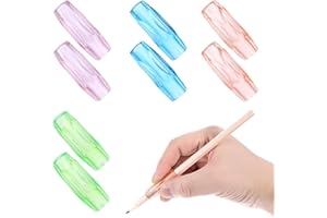 STYQUENZER Pencil Grippers for Handwriting, 8PCS Silicone Pencil Grippers Relieving Fingers Fatigue Writing Aid Pencils Holder Comfort Cushion Grip Pencils Gripper Flexable Soft Corrective Finger Tool for Adult