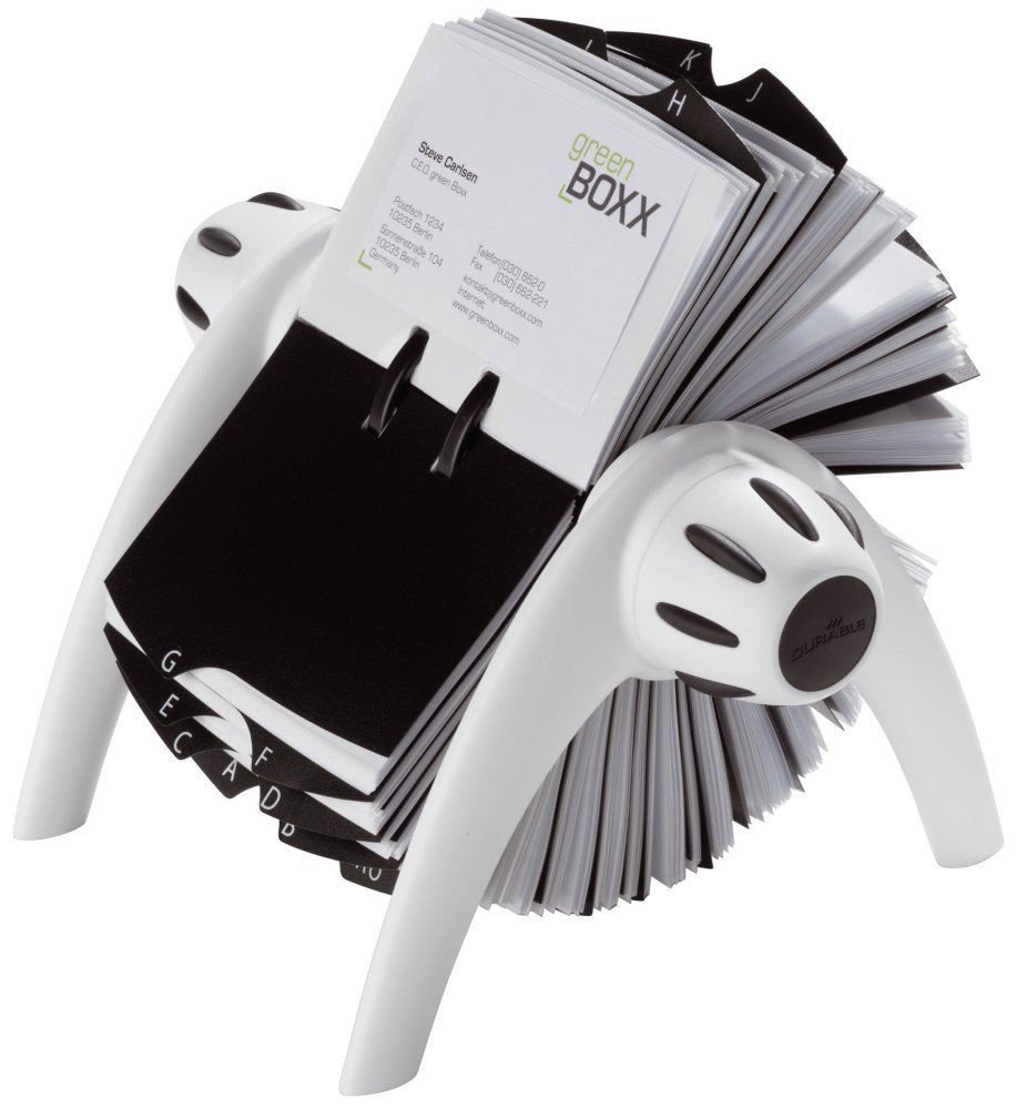 Durable 241702 Visifix Flip Rolling Card Holder for 400 Cards 104 x 72, 215 x 185 x 120 mm White