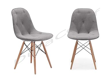 DuraComf (Set of 2) Dining Chair/Side Chair for Living Room/Side Chair for Home/Living Room Chair with Cushion (Grey)