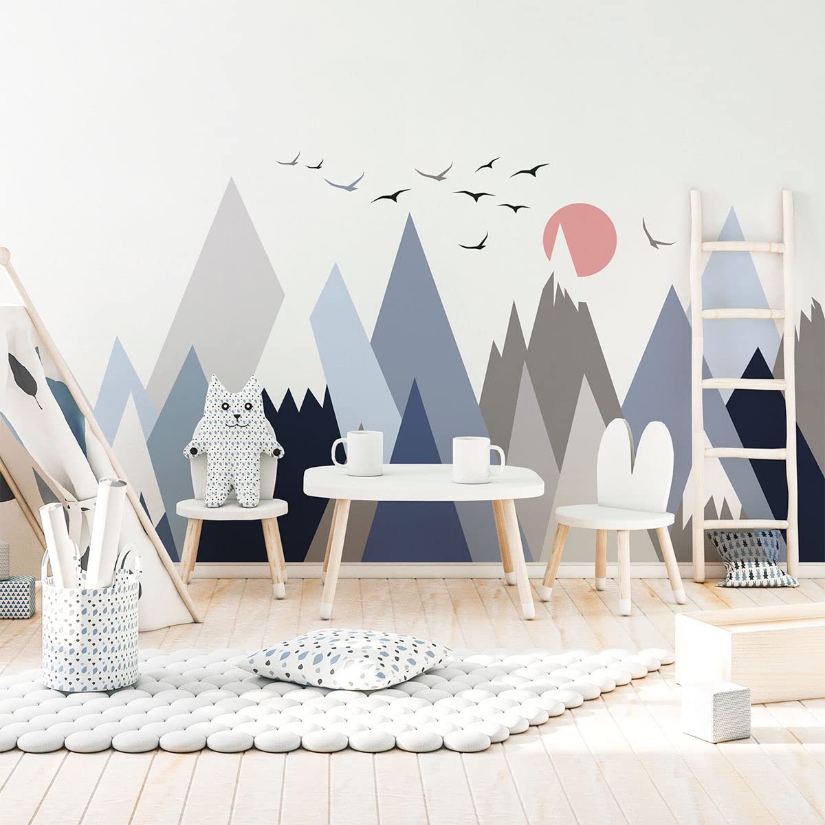 Wall Stickers for Children – Decorative Children's Room – Giant Wall Sticker Scandinavian Mountains – Stanka – 60 x 90 cm
