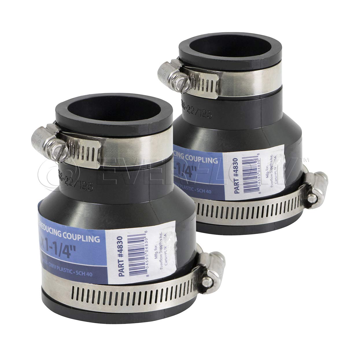 EVERCONNECT 4840 Flexible Pvc Reducing Rubber Coupling with Stainless