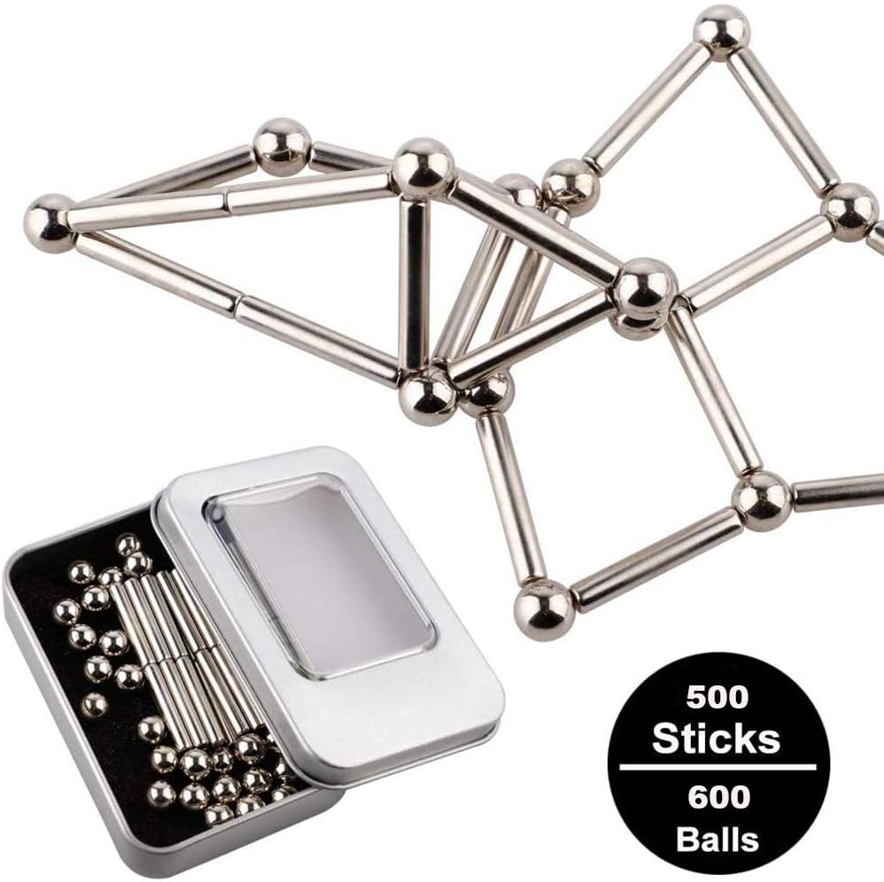Magnetic Building Blocks Magnetic Sticks & Steel Balls Magnet Constructor Toys for Children Adults Stress Relief Toys