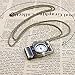 Palfashion Feelontop® Vintage Style Camera Shape Pocket Watch Pendant Necklace Long Chain with Jewelry Pouch