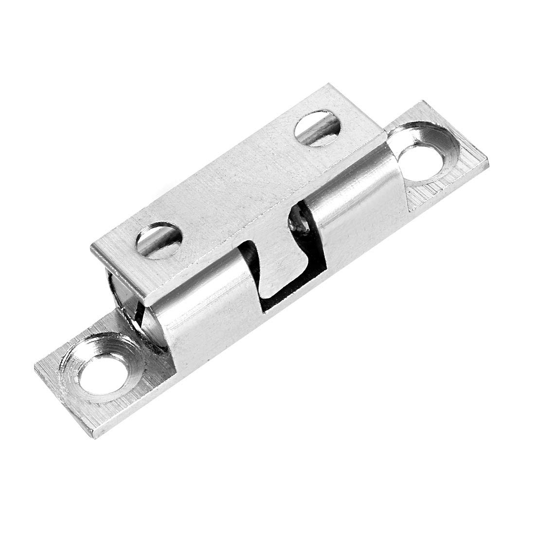 Sourcingmap Cabinet Door Closet Brass Double Ball Catch, Tension Latch 40mm Length Silver Tone
