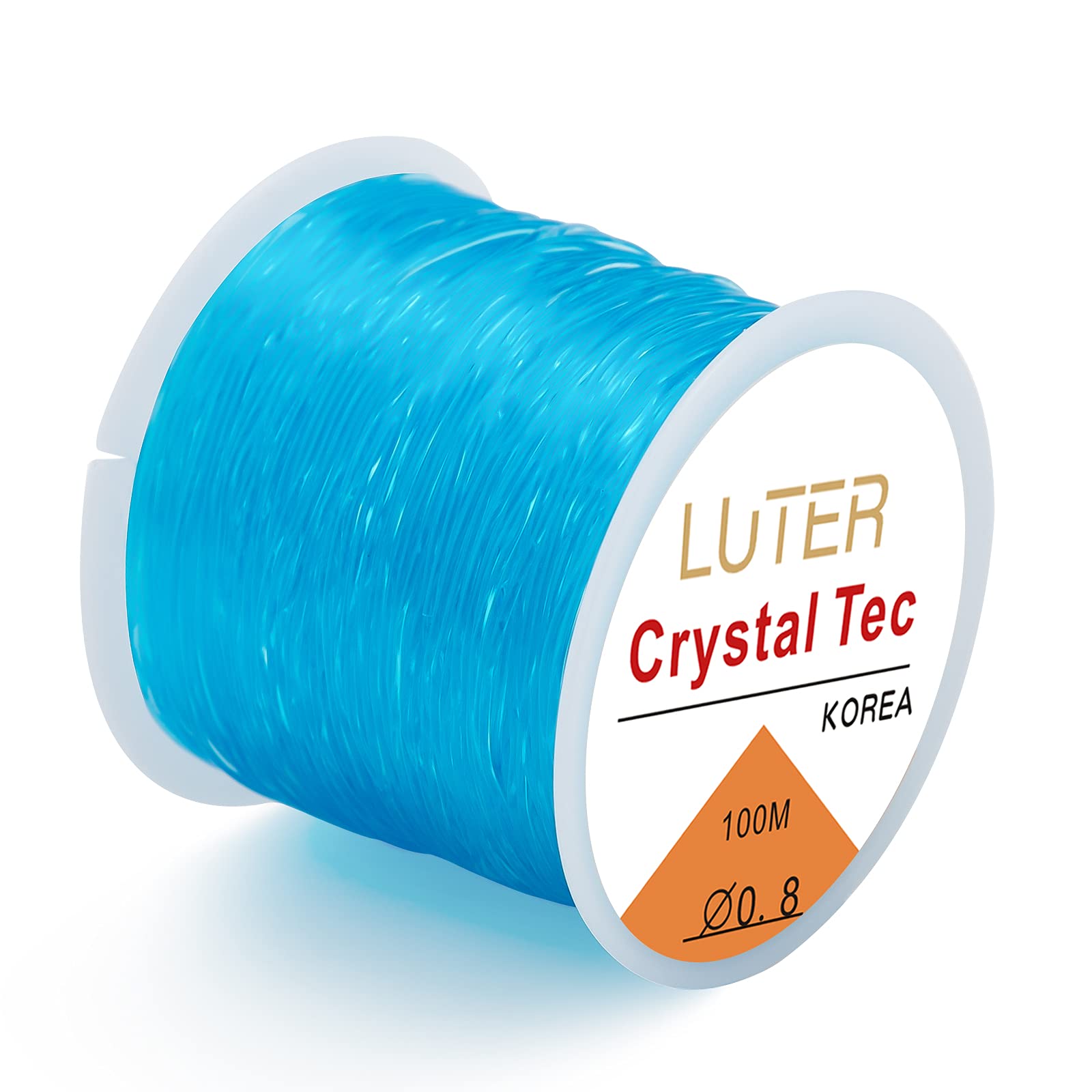 LUTER 0.8mm Elastic String Crystal Elastic Cord Stretchy Bracelet String for Jewelry Making Necklace Bracelet Beading Thread (164ft) (Blue)