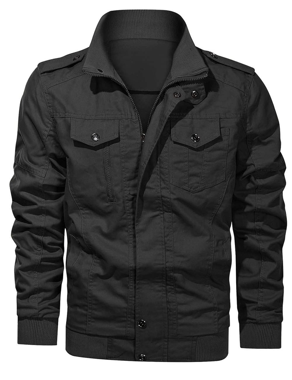 Buy Men's Military Jacket Cargo Casual Coat Lightweight Outwear Cotton