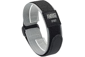 AMHUGE Hook & Loop Nylon Sport Watch Band-Waterproof Outdoor Watch Strap for Men or Women-Choice of Color & Width (18mm, 20mm, 22mm)