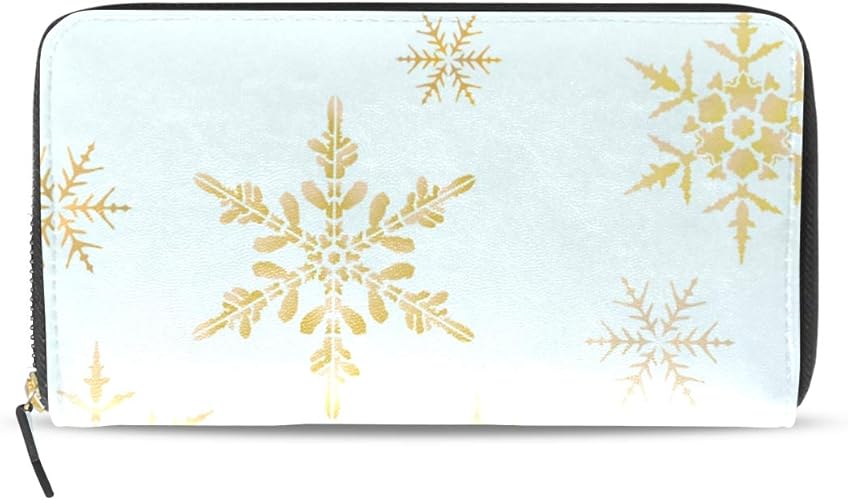 Amazon Cw Story 雪の結晶 財布 レディース 長財布 大容量 かわいい 型押し ウォレット 大きく開く 小銭入れ 財布 メンズ レディース カード 多機能 財布 Cw Story 財布