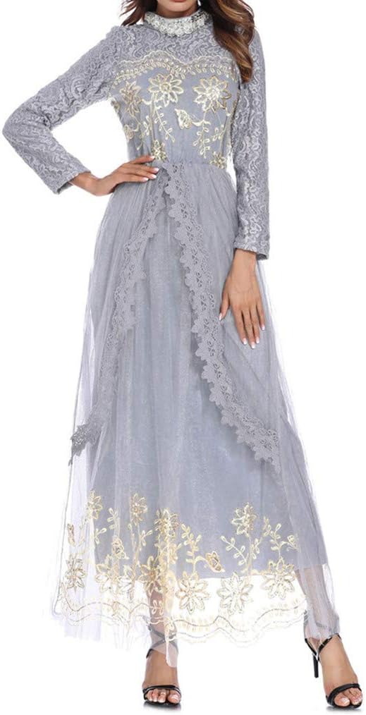 Bravetoshop Muslim Ramadan Maxi Dress Trumpet Sleeve Abaya Long Skirt Robe Gowns Tunic Belt