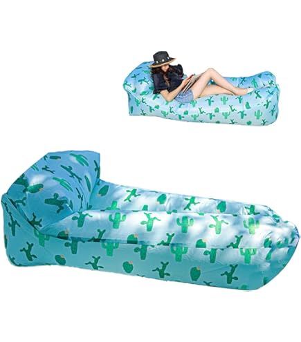 Canapé Gonflable Chillbo Shwaggins Turquoise - Chaise De Camping Et Plage