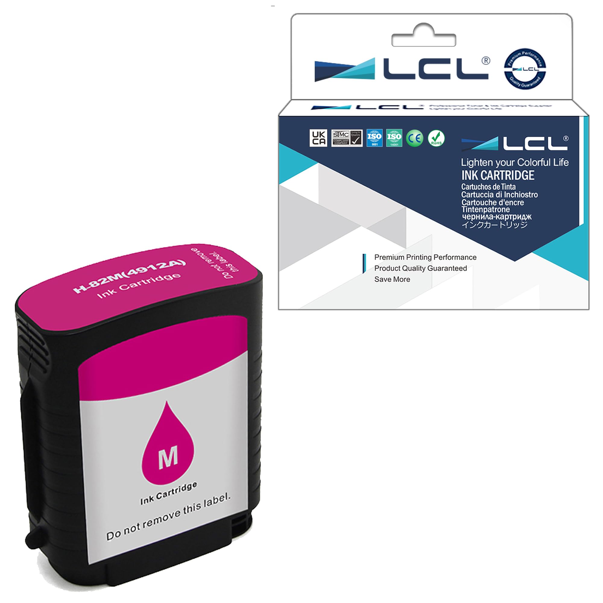 LCL Compatible Ink Cartridge 82 C4912A (1 Magenta) Replacement for HP DesignJet printers: 510 Designjet 500 500ps 500Plus 800 800ps 815 815mfp 820 820mfp