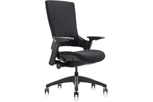 CLATINA Swivel Executive Computer Chair with 3D Armrest and Lumbar Support, Adjustable Ergonomic Fabric Backrest Task Chair for Home Office Conference Room