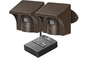 eMACROS 1/2 Mile Long Range Wireless Solar Driveway Alarm Outdoor Weather Resistant Motion Sensor & Detector-Security Alert System-Monitor & Protect Outside Property