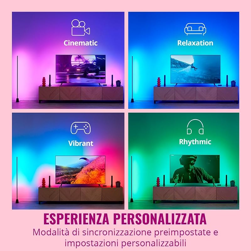 HDMI Sync Box con Striscia LED RGBIC per TV da 75"-85"