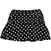 GORGLITTER Women's Polka Dots Mini Skirt Low Rise Ruched Ruffle Boho Flowy A Line Skorts