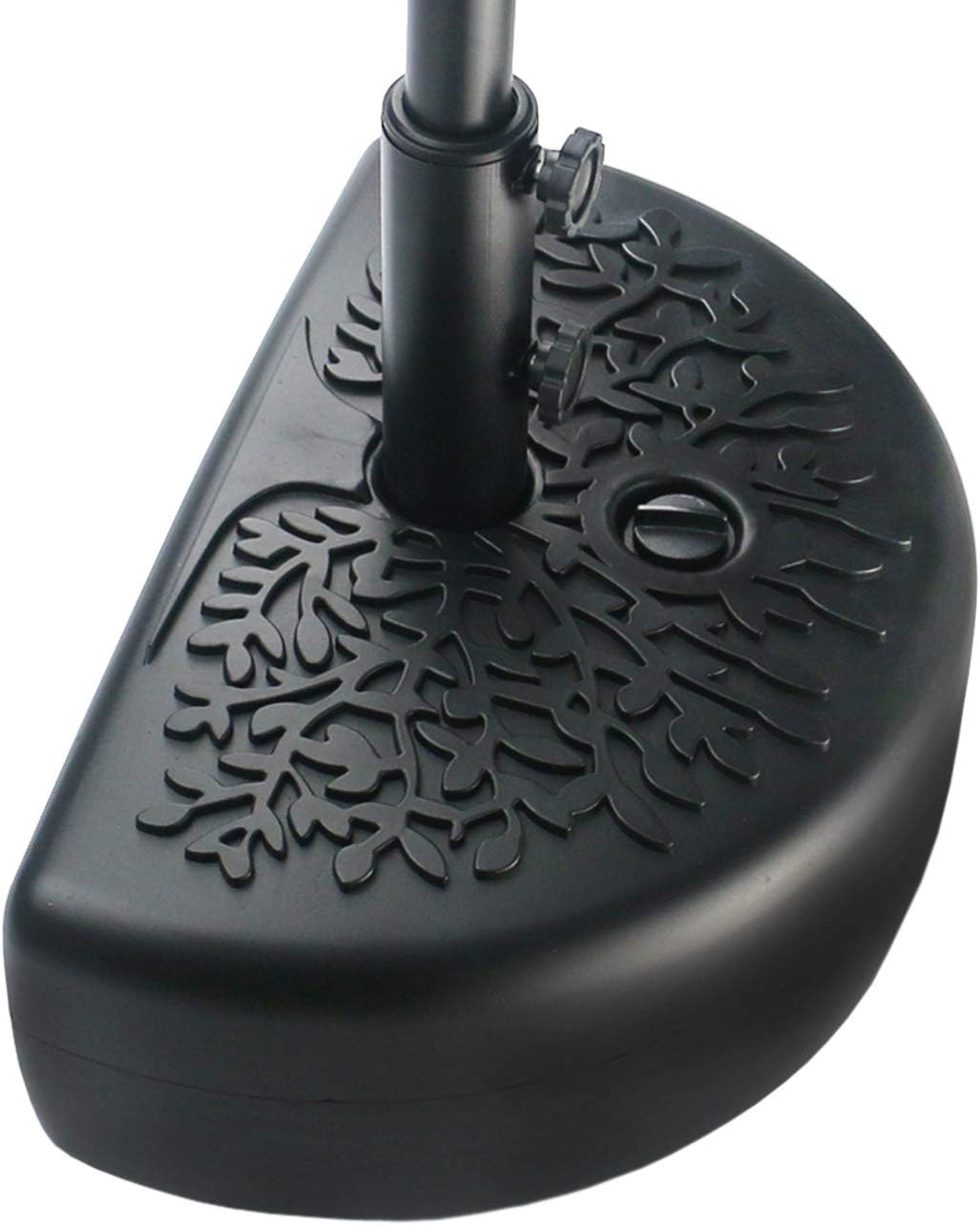 Sunnyglade 40 Lb Half Moon Shaped Water Filled Umbrella Base Patio Umbrella Stand Black