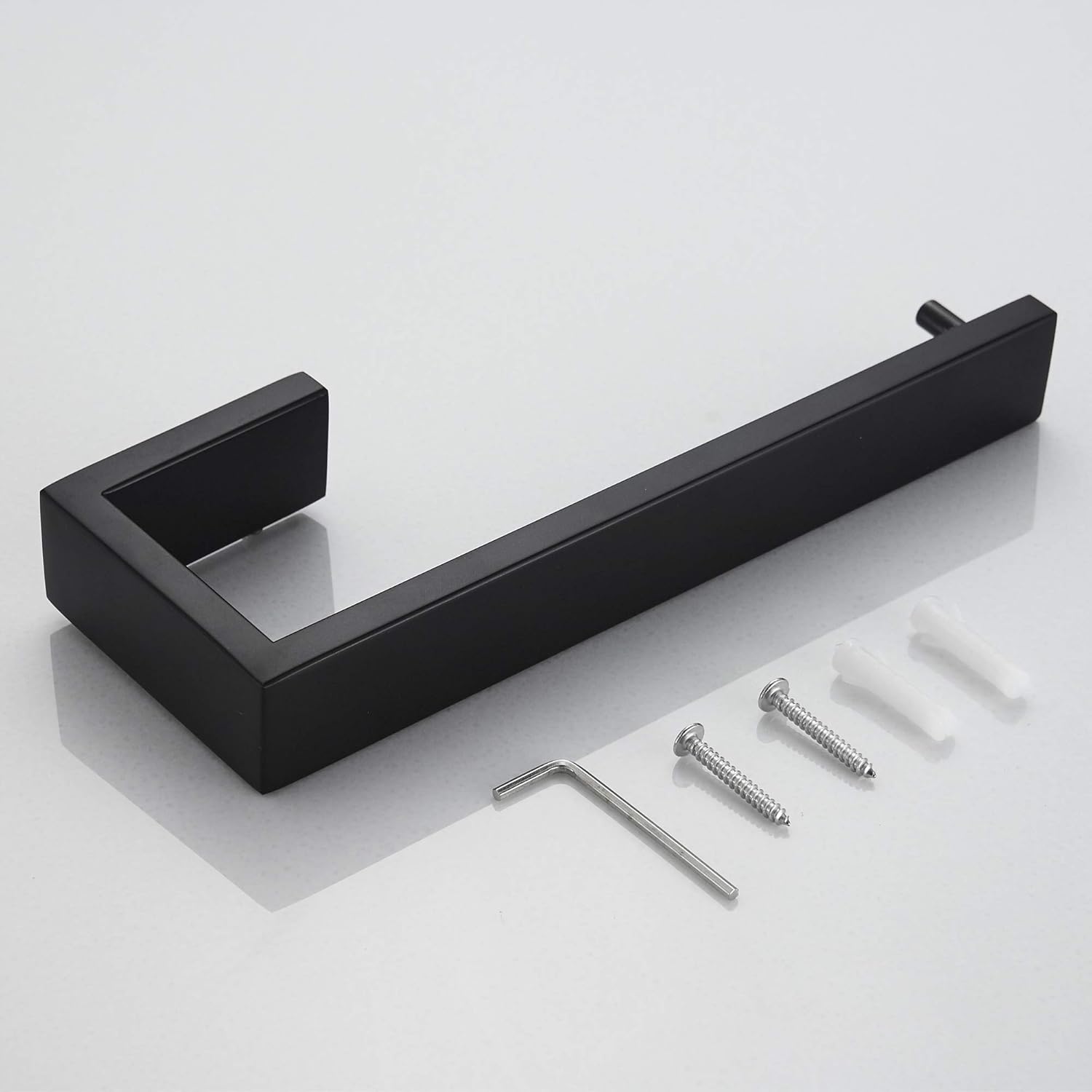 JunSun Matte Black Towel Ring Stainless Steel Towel Holder Contemporary Bathroom Hardware Towel Bar for Bathroom Lavatory Wall Mounted: Home & Kitchen