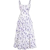 Scarlet Darkness Women's Floral Corset Dress 2026 Summer Spring Wedding Guest Dresses Flowy Sundress with Pockets