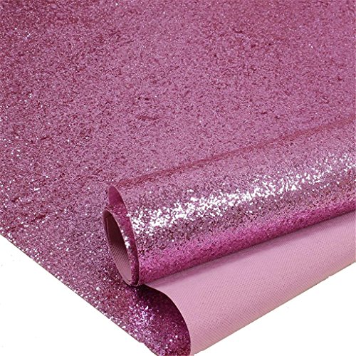 Pink Chunky Glitter Wallpaper, 3D Sparkly Glitter Fabric Wall Paper,Bling Wallcovering (Pink)