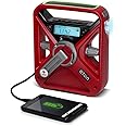 Eton - American Red Cross FRX3+ Emergency NOAA Weather Radio, Red, Digital Display, Hand Turbine, Solar Power, Red LED Flashi