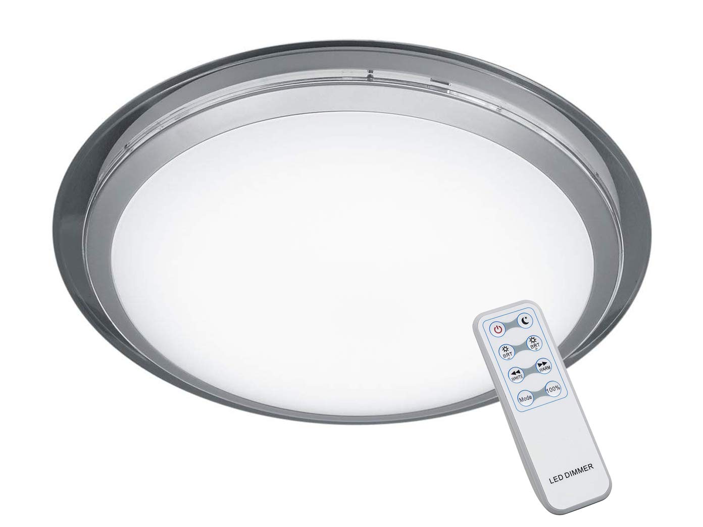 Reality Leuchten R62792000 A, Ceiling Light, Plastik, 18 W, Transparent, 34 x 34 x 8,19 cm