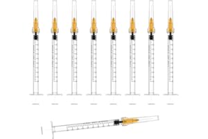 25 Gauge 5/8 inch Needle with Syringe 30Pack,1ml Luer Lock Disposable Syringes with Needle,Individually Wrapped