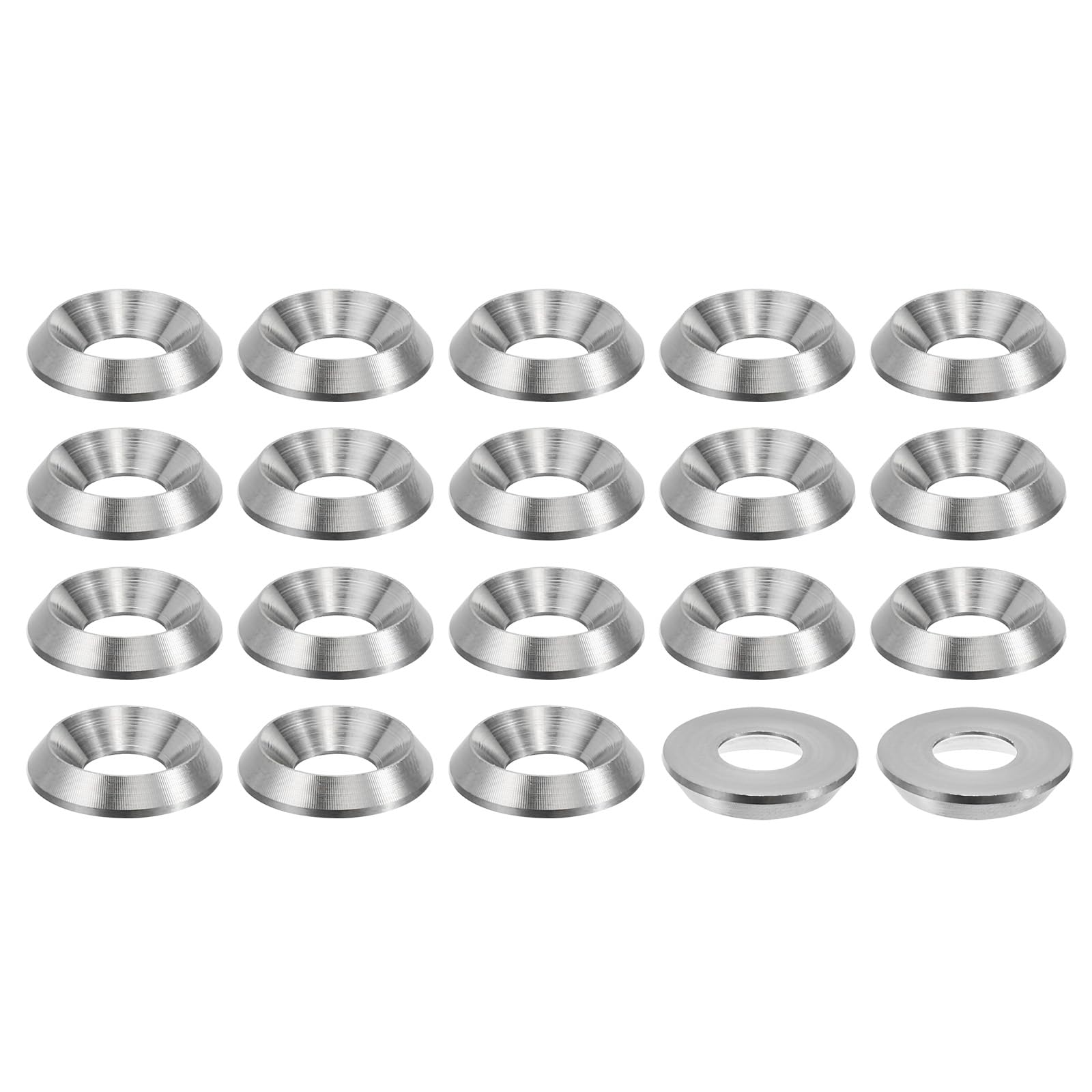 PATIKIL M6 Finish Countersunk Washer, 20pcs 15mm Dia. 2.8mm Tall Solid 304 Stainless Steel CNC Finish Cup Washer Screw Head Gasket for Industrial Construction — image 1