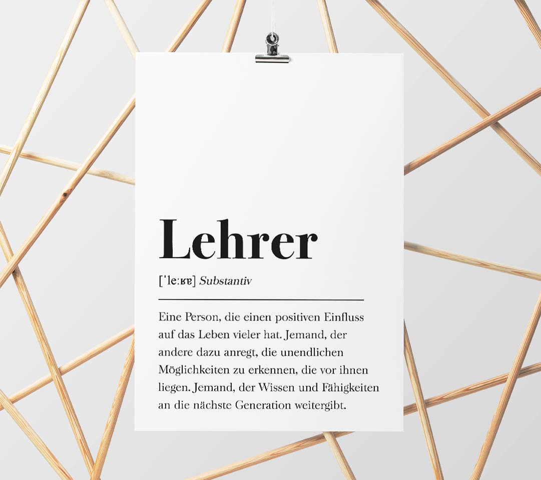 DIN A3 Poster Lehrer Definition