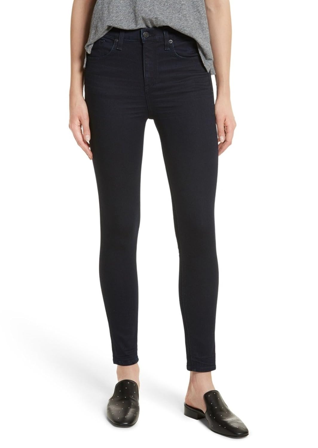 ansh fashion wear women's denim jeans - contemporary regular fit denims for women - mid rise - full length- black